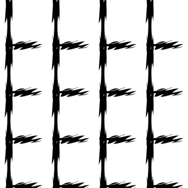 Beyaz arkaplanda siyah alfabe harfleri. Kusursuz soyut vektör geometrik desen. Hediye ambalaj kağıdı, çarşaf ve iç döşeme için mükemmel. Okul ve öğrenme teması.