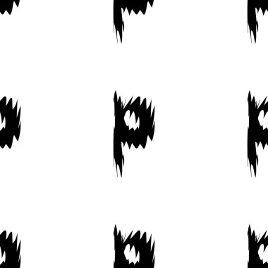 Beyaz arkaplanda siyah alfabe harfleri. Kusursuz soyut vektör geometrik desen. Hediye ambalaj kağıdı, çarşaf ve iç döşeme için mükemmel. Okul ve öğrenme teması.