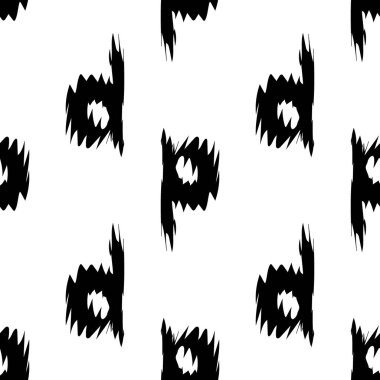 Beyaz arkaplanda siyah alfabe harfleri. Kusursuz soyut vektör geometrik desen. Hediye ambalaj kağıdı, çarşaf ve iç döşeme için mükemmel. Okul ve öğrenme teması.