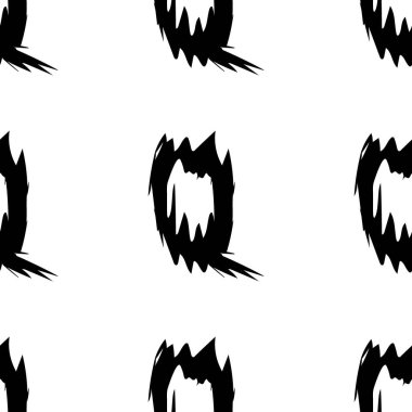 Beyaz arkaplanda siyah alfabe harfleri. Kusursuz soyut vektör geometrik desen. Hediye ambalaj kağıdı, çarşaf ve iç döşeme için mükemmel. Okul ve öğrenme teması.