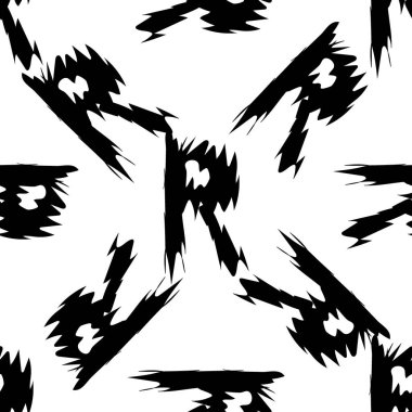 Beyaz arkaplanda siyah alfabe harfleri. Kusursuz soyut vektör geometrik desen. Hediye ambalaj kağıdı, çarşaf ve iç döşeme için mükemmel. Okul ve öğrenme teması.