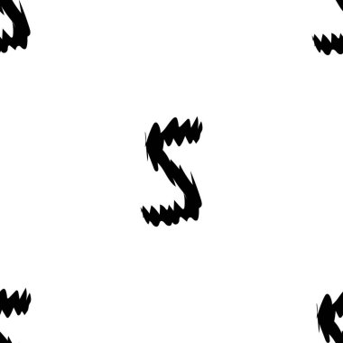 Beyaz arkaplanda siyah alfabe harfleri. Kusursuz soyut vektör geometrik desen. Hediye ambalaj kağıdı, çarşaf ve iç döşeme için mükemmel. Okul ve öğrenme teması.