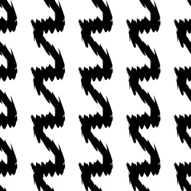 Beyaz arkaplanda siyah alfabe harfleri. Kusursuz soyut vektör geometrik desen. Hediye ambalaj kağıdı, çarşaf ve iç döşeme için mükemmel. Okul ve öğrenme teması.