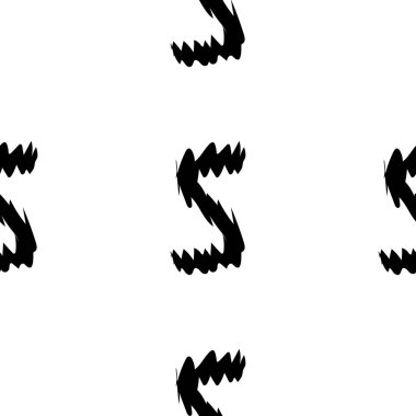 Beyaz arkaplanda siyah alfabe harfleri. Kusursuz soyut vektör geometrik desen. Hediye ambalaj kağıdı, çarşaf ve iç döşeme için mükemmel. Okul ve öğrenme teması.