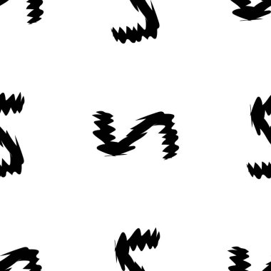 Beyaz arkaplanda siyah alfabe harfleri. Kusursuz soyut vektör geometrik desen. Hediye ambalaj kağıdı, çarşaf ve iç döşeme için mükemmel. Okul ve öğrenme teması.