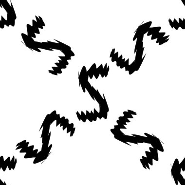 Beyaz arkaplanda siyah alfabe harfleri. Kusursuz soyut vektör geometrik desen. Hediye ambalaj kağıdı, çarşaf ve iç döşeme için mükemmel. Okul ve öğrenme teması.