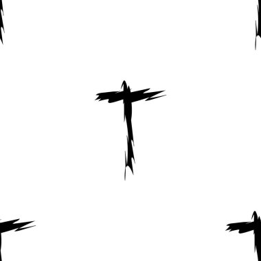 Beyaz arkaplanda siyah alfabe harfleri. Kusursuz soyut vektör geometrik desen. Hediye ambalaj kağıdı, çarşaf ve iç döşeme için mükemmel. Okul ve öğrenme teması.