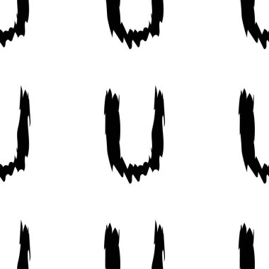 Beyaz arkaplanda siyah alfabe harfleri. Kusursuz soyut vektör geometrik desen. Hediye ambalaj kağıdı, çarşaf ve iç döşeme için mükemmel. Okul ve öğrenme teması.