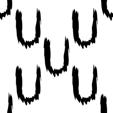 Beyaz arkaplanda siyah alfabe harfleri. Kusursuz soyut vektör geometrik desen. Hediye ambalaj kağıdı, çarşaf ve iç döşeme için mükemmel. Okul ve öğrenme teması.