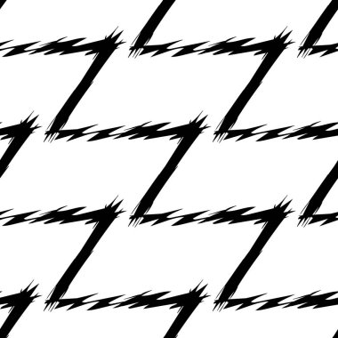 Kara alfabe harfleri. Zig Zag geçmişi. Kusursuz soyut vektör geometrik desen. Hediye ambalaj kağıdı, çarşaf ve iç döşeme için mükemmel. Okul ve öğrenme teması.