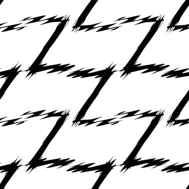 Kara alfabe harfleri. Zig Zag geçmişi. Kusursuz soyut vektör geometrik desen. Hediye ambalaj kağıdı, çarşaf ve iç döşeme için mükemmel. Okul ve öğrenme teması.