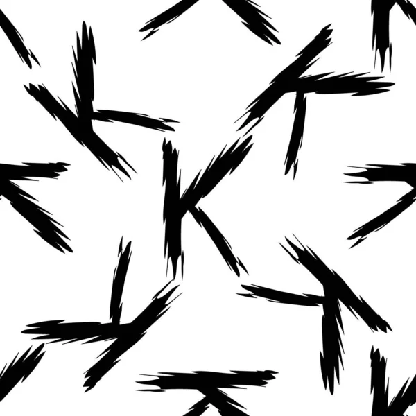 Чорні Літери Алфавіту Білому Тлі Безшовний Абстрактний Векторний Геометричний Візерунок — стоковий вектор