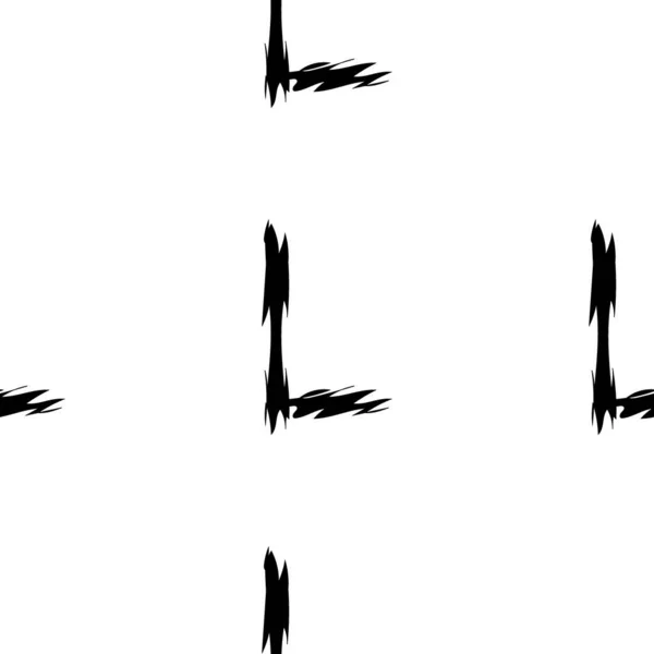 Черный Алфавит Буквы Белом Фоне Бесшовный Абстрактный Векторный Геометрический Узор — стоковый вектор