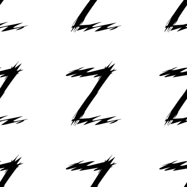 Letras Del Alfabeto Negro Fondo Zig Jalá Patrón Geométrico Vectorial — Archivo Imágenes Vectoriales