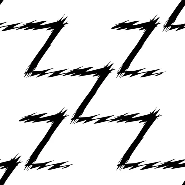 黒いアルファベット ザグの経歴 シームレスな抽象ベクトル幾何学的パターン ギフト包装紙 ベッドシート インテリアに最適です 学校と学習のテーマ — ストックベクタ