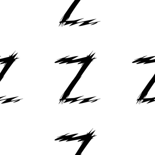 Letras Alfabeto Negro Zig Zag Fundo Padrão Geométrico Vetor Abstrato —  Vetores de Stock