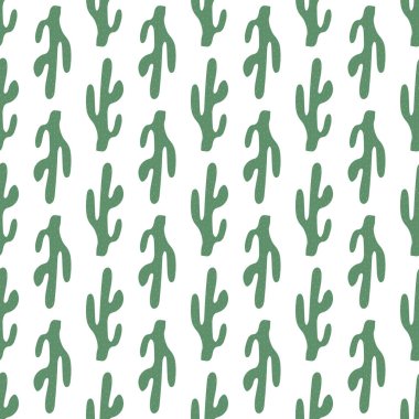 Güzel el çizimi kaktüsler pürüzsüz desen. Meksika sembolü. Vahşi Batı teması. El çizimi renkli Vektör baskısı.