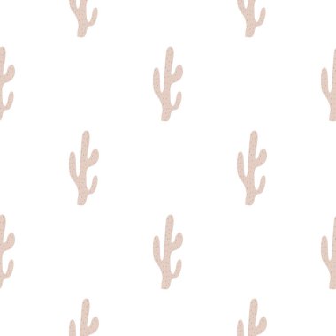 Güzel el çizimi kaktüsler pürüzsüz desen. Meksika sembolü. Vahşi Batı teması. El çizimi renkli Vektör baskısı.