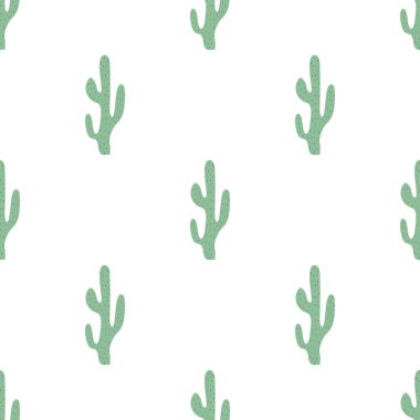 Güzel el çizimi kaktüsler pürüzsüz desen. Meksika sembolü. Vahşi Batı teması. El çizimi renkli Vektör baskısı.