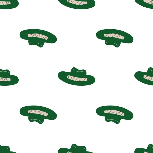 Cowboy Hat Seamless Pattern Headdress Light Background Wild West Theme — ストックベクタ