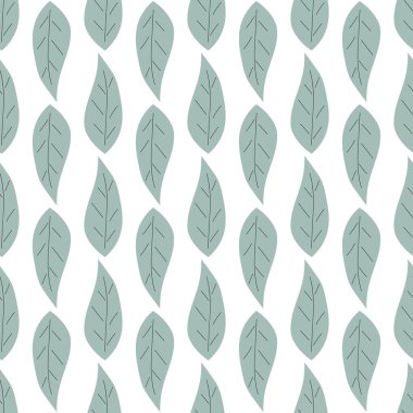 Yapraklar pürüzsüz desen. Vektör el çizimi botanik çizim. Kumaş, tekstil ve duvar kağıdı için oldukça skandal tarzı. Beyaz arkaplanda dijital kağıt