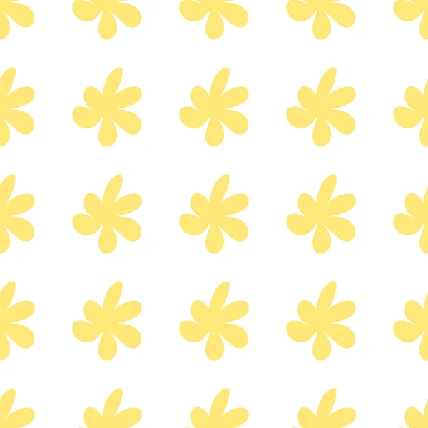 Квітковий Безшовний Векторний Візерунок Квітами Весняна Флора Простий Мальований Стиль — стоковий вектор