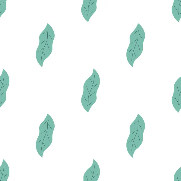Leafs Seamless Pattern Vector Hand Drawn Botanical Illustration Pretty Scandi — ストックベクタ