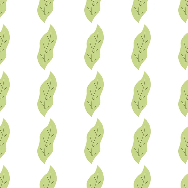Leafs Seamless Pattern Vector Hand Drawn Botanical Illustration Pretty Scandi — Vettoriale Stock