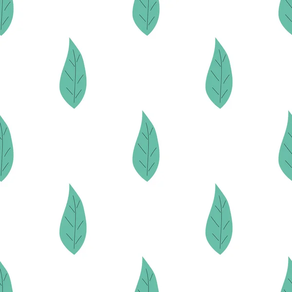 Leafs Seamless Pattern Vector Hand Drawn Botanical Illustration Pretty Scandi — ストックベクタ