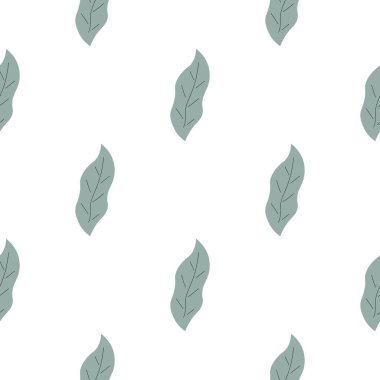 Yapraklar pürüzsüz desen. Vektör el çizimi botanik çizim. Kumaş, tekstil ve duvar kağıdı için oldukça skandal tarzı. Beyaz arkaplanda dijital kağıt