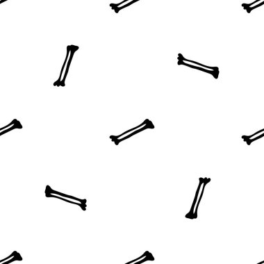 Çeşitli pozlarda siyah iskeletler. Cadılar Bayramı tasarımı. Sonbahar, tatil, kumaş ve tekstil için mükemmel. Kusursuz tekrarlama kumaşı.