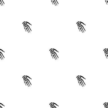 Çeşitli pozlarda siyah iskeletler. Cadılar Bayramı tasarımı. Sonbahar, tatil, kumaş ve tekstil için mükemmel. Kusursuz tekrarlama kumaşı.