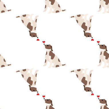 Sevimli köpekler Jack Russell Terrier. Bel hayvanları. Vektör el kusursuz desen çizdi. Bebek için mükemmel, çocuk kıyafetleri, parmak izi tasarımı, tekstil. Beyaz arkaplan.