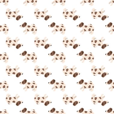 Sevimli köpekler Jack Russell Terrier. Bel hayvanları. Vektör el kusursuz desen çizdi. Bebek için mükemmel, çocuk kıyafetleri, parmak izi tasarımı, tekstil. Beyaz arkaplan.