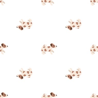 Sevimli köpekler Jack Russell Terrier. Bel hayvanları. Vektör el kusursuz desen çizdi. Bebek için mükemmel, çocuk kıyafetleri, parmak izi tasarımı, tekstil. Beyaz arkaplan.