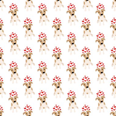 Sevimli köpekler Jack Russell Terrier. Bel hayvanları. Vektör el kusursuz desen çizdi. Bebek için mükemmel, çocuk kıyafetleri, parmak izi tasarımı, tekstil. Beyaz arkaplan.