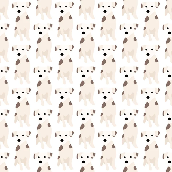 Sevimli köpekler Jack Russell Terrier. Bel hayvanları. Vektör el kusursuz desen çizdi. Bebek için mükemmel, çocuk kıyafetleri, parmak izi tasarımı, tekstil. Beyaz arkaplan.