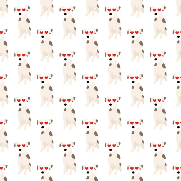 Sevimli köpekler Jack Russell Terrier. Bel hayvanları. Vektör el kusursuz desen çizdi. Bebek için mükemmel, çocuk kıyafetleri, parmak izi tasarımı, tekstil. Beyaz arkaplan.