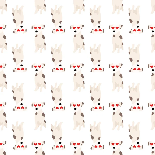 Sevimli köpekler Jack Russell Terrier. Bel hayvanları. Vektör el kusursuz desen çizdi. Bebek için mükemmel, çocuk kıyafetleri, parmak izi tasarımı, tekstil. Beyaz arkaplan.