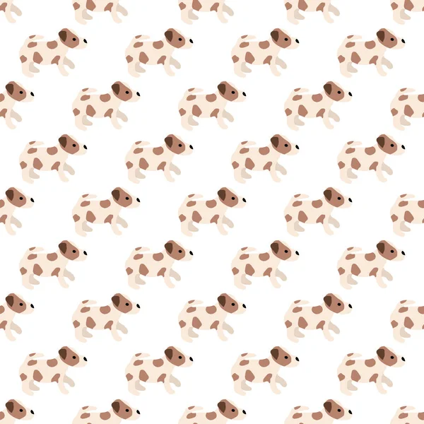 Sevimli köpekler Jack Russell Terrier. Bel hayvanları. Vektör el kusursuz desen çizdi. Bebek için mükemmel, çocuk kıyafetleri, parmak izi tasarımı, tekstil. Beyaz arkaplan.