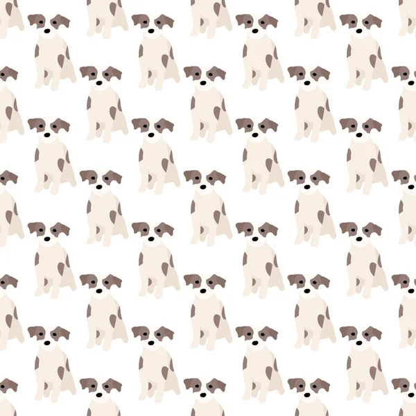Cani Carini Jack Russell Terrier Animali Randagi Modello Vettoriale Disegnato — Vettoriale Stock