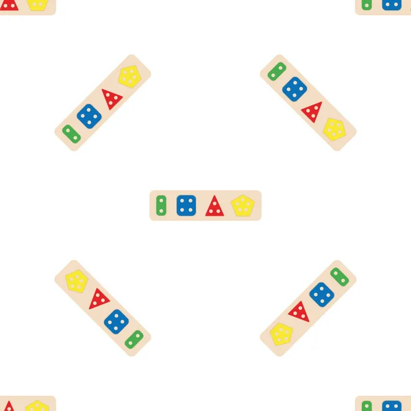 Wooden Toys Kids Games Baby Seamless Pattern Montessori Subject Education — 图库矢量图片