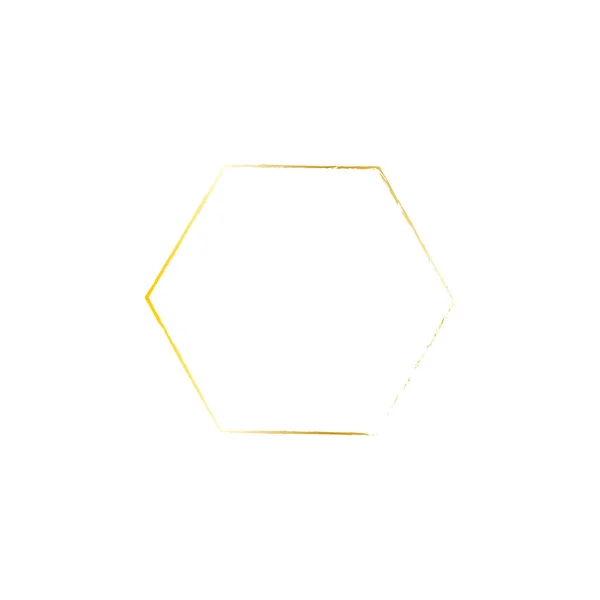 Geometrische Goldrahmen Metallisches Polyeder Art Deco Stil Für Hochzeitseinladungen Polygonale — Stockvektor