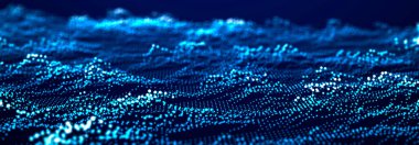 Büyük Data görselleştirme. Veri teknolojisi çizimi. Bilim geçmişi. 3B görüntüleme.