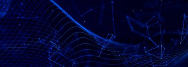 Teknoloji geçmişi. Soyut dijital kombinasyon noktaları ve çizgiler. Ağ bağlantısı yapısı. 3d