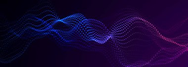 Karanlık arka planda gelecekteki noktalar. Büyük veri dijital kodu. Teknoloji mi yoksa Bilim Sancağı mı? 3B görüntüleme