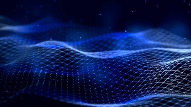 Teknoloji geçmişi. Soyut dijital kombinasyon noktaları ve çizgiler. Ağ bağlantısı yapısı. 3d