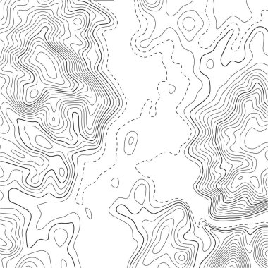 Topografik harita arkaplanı. Şebeke haritası. Sınır çizgilerinin şekli. Vektör illüstrasyonu