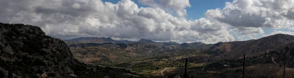 Bela Vista Panorâmica Cima Ilha Cretes Perto Caverna Sfendoni Horizontal — Fotografia de Stock