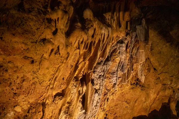 Abstract Background Stalactites Stalagmites Stalagnates Cave Horizonta — Stock Photo, Image